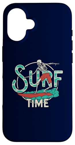 Surf Time Skelett reiten die Wellen Hülle für iPhone 16 von Totality