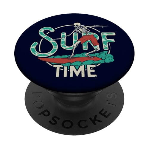 Surf Time Skelett reiten die Wellen PopSockets Klebender PopGrip Surf Time Skelett reiten die Wellen PopSockets Klebender PopGrip von Totality