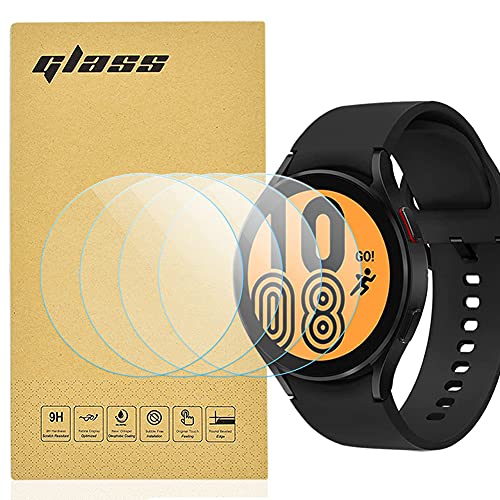 4 x Displayschutzfolie für Samsung Gear Watch 4 aus gehärtetem Glas, totill, stoßfest, kratzfest, 99.99 % HD-Klarheit, Härtegrad 9H, Displayschutzfolie für Samsung Gear Watch 4 gehärtetes Glas, 44 mm von Totill