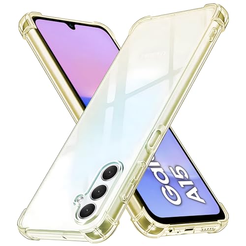 Totill Hülle für Samsung Galaxy A15, Durchsichtig Schutzhülle mit Weiche Silikon Handyhülle, Transparent Bumper Case Cover, mit dem kabellosen Laden kompatibel, Handyhalterung Fahrrad von Totill