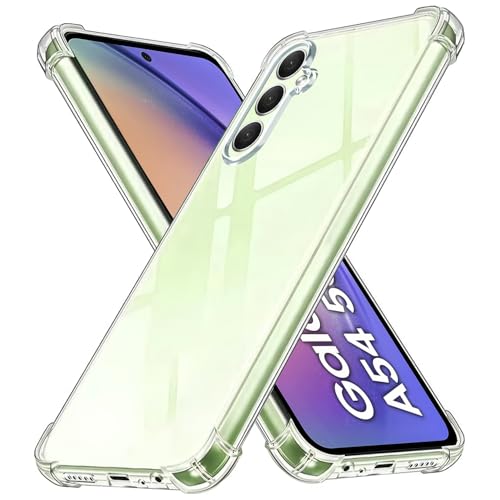 Totill Hülle für Samsung Galaxy A54, Durchsichtig Schutzhülle mit Weiche Silikon Handyhülle, Transparent Bumper Case Cover, mit dem kabellosen Laden kompatibel, Handyhalterung Fahrrad von Totill