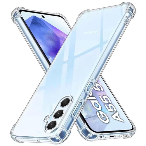 Totill Hülle für Samsung Galaxy A55, Durchsichtig Schutzhülle mit Weiche Silikon Handyhülle, Transparent Bumper Case Cover, mit dem Handyhalterung Fahrrad kompatibel, Handyhalterung Auto Totill Hülle für Samsung Galaxy A55, Durchsichtig Schutzhülle mit Weiche Silikon Handyhülle, Transparent Bumper Case Cover, mit dem Handyhalterung Fahrrad kompatibel, Handyhalterung Auto von Totill