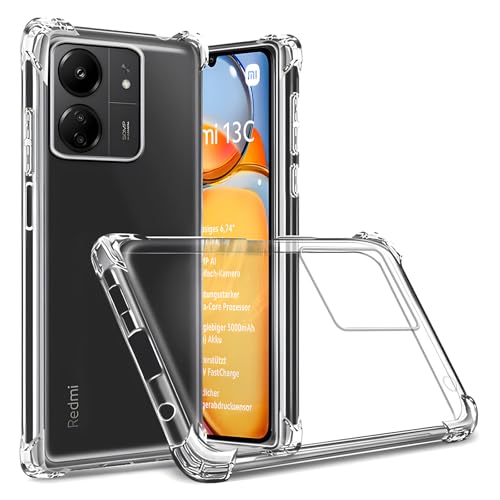 Totill Hülle für Xiaomi Redmi 13C, Durchsichtig Schutzhülle mit Weiche Silikon Handyhülle, Transparent Bumper Case Cover, mit dem Handyhalterung Fahrrad kompatibel, Handyhalterung Auto Totill Hülle für Xiaomi Redmi 13C, Durchsichtig Schutzhülle mit Weiche Silikon Handyhülle, Transparent Bumper Case Cover, mit dem Handyhalterung Fahrrad kompatibel, Handyhalterung Auto von Totill
