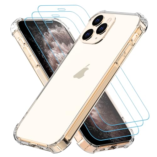 Totill Hülle für iPhone 11 Pro Max, 1 Handyhülle mit 3 Stück Hartglas, Weiche TPU Transparent Stoßfest Schutzhülle Durchsichtige Kratzfest Handyhülle Case Cover, 360 Grad Schutzhülle Totill Hülle für iPhone 11 Pro Max, 1 Handyhülle mit 3 Stück Hartglas, Weiche TPU Transparent Stoßfest Schutzhülle Durchsichtige Kratzfest Handyhülle Case Cover, 360 Grad Schutzhülle von Totill