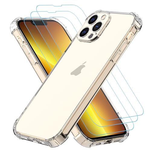 Totill Hülle für iPhone 13 Pro Max, 1 Handyhülle mit 3 Stück Hartglas, Weiche TPU Transparent Stoßfest Schutzhülle Durchsichtige Kratzfest Handyhülle Case Cover, 360 Grad Schutzhülle Totill Hülle für iPhone 13 Pro Max, 1 Handyhülle mit 3 Stück Hartglas, Weiche TPU Transparent Stoßfest Schutzhülle Durchsichtige Kratzfest Handyhülle Case Cover, 360 Grad Schutzhülle von Totill