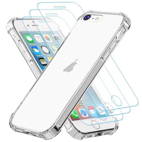 Totill Hülle für iPhone SE 2020/2022 iPhone 8, iPhone 7, 1 Handyhülle mit 3 Stück Hartglas, Weiche TPU Transparent Stoßfest Schutzhülle Durchsichtige Kratzfest Handyhülle i 7/8/seCase Cover Totill Hülle für iPhone SE 2020/2022 iPhone 8, iPhone 7, 1 Handyhülle mit 3 Stück Hartglas, Weiche TPU Transparent Stoßfest Schutzhülle Durchsichtige Kratzfest Handyhülle i 7/8/seCase Cover von Totill