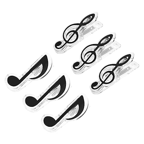 Totority 6 Stück Notenbuchclip Halter für Musikbücher Klemme für Musikbücher Notenbuchhalter für Klavier Buchclips Musiknoten Notenblatthalter Punktehalter Notenhalter-Clip Legierung Black von Totority