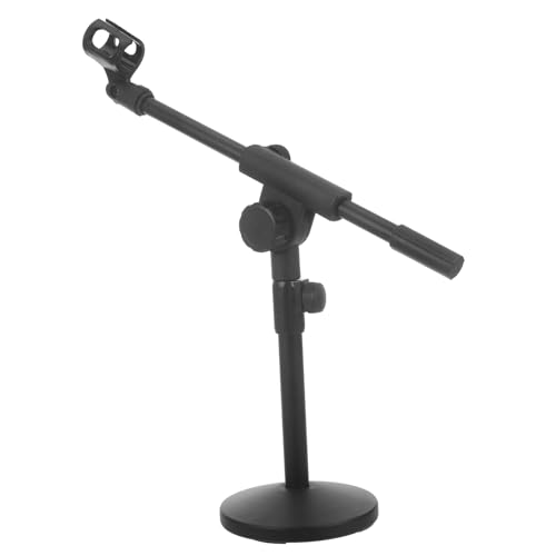 Totority Mikrofonständer Runden Desktop Einstellbar Klein Aufnahme Pole Tischplatte Teleskopisch Für Boom-arm-mikrofon Steht Mit Arm Professional Mikrofonhalterung Black Eisen von Totority