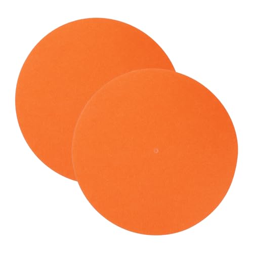 Totority Rekordmatte Platte Für Plattenspieler Vinyl Matte Für Schallplattenspieler Aufzeichnen Kissen Für Schallplatten Rekord-schutzpolster Drehscheibe Orange Gefühlt von Totority