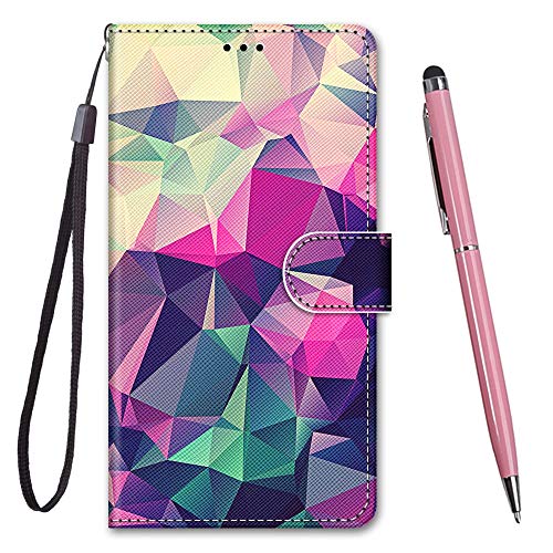 Toucasa Handyhülle für Honor 20 Lite,Premium Brieftasche PU Leder Flip [Kreativ Gemalt] Stoßfeste Case Handytasche Klapphülle für Huawei Honor 20 Lite (Bunte Quadrate) von TOUCASA