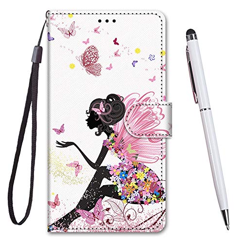 Toucasa Handyhülle für Huawei Mate 10 Lite,Premium Brieftasche PU Leder Flip [Kreativ Gemalt] Stoßfeste Case Handytasche Klapphülle für Huawei Mate 10 Lite (Schmetterlingsmädchen) von TOUCASA