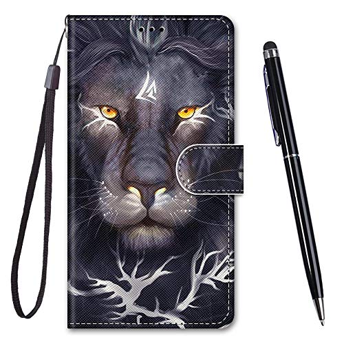 Toucasa Handyhülle für Huawei Mate 20 Lite,Premium Brieftasche PU Leder Flip [Kreativ Gemalt] Stoßfeste Case Handytasche Klapphülle für Huawei Mate 20 Lite (Löwenkopf) von TOUCASA