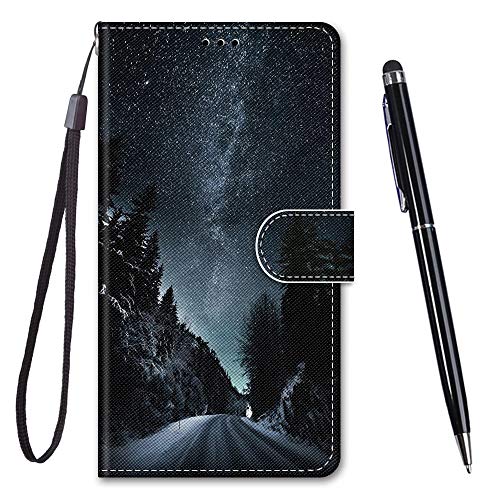 Toucasa Handyhülle für Huawei P10 Lite,Premium Brieftasche PU Leder Flip [Kreativ Gemalt] Stoßfeste Case Handytasche Klapphülle für Huawei P10 Lite (Bergstraße) von TOUCASA