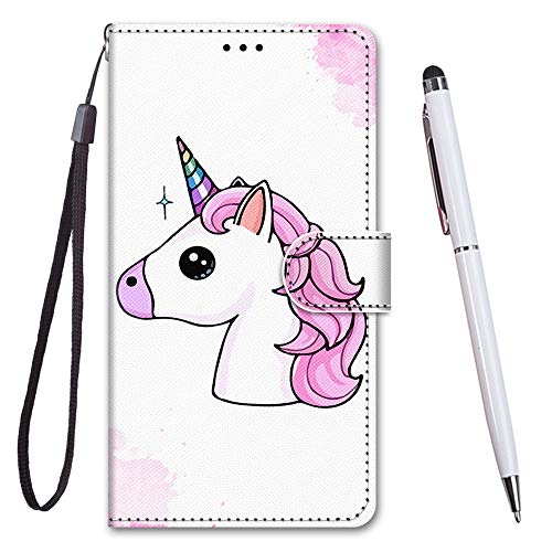 Toucasa Handyhülle für Huawei P20 Lite,Premium Brieftasche PU Leder Flip [Kreativ Gemalt] Stoßfeste Case Handytasche Klapphülle für Huawei P20 Lite (Einhorn) von Toucasa