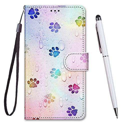 Toucasa Handyhülle für Huawei P30 Pro,Premium Brieftasche PU Leder Flip [Kreativ Gemalt] Stoßfeste Case Handytasche Klapphülle für Huawei P30 Pro (Footprink) von TOUCASA