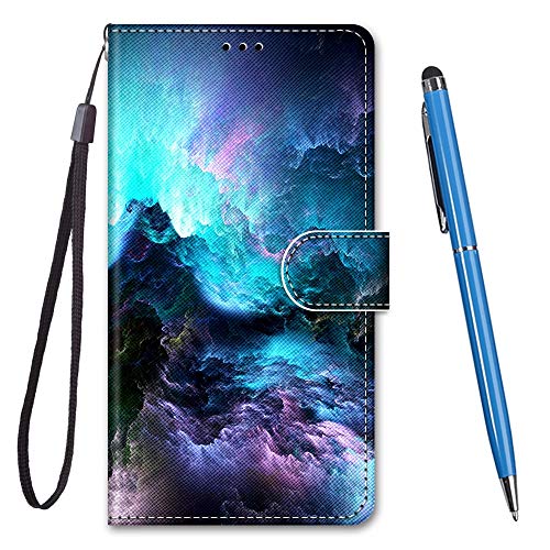 Toucasa Handyhülle für Huawei P9 Lite,Premium Brieftasche PU Leder Flip [Kreativ Gemalt] Stoßfeste Case Handytasche Klapphülle für Huawei P9 Lite (Farbige Wolken) von TOUCASA