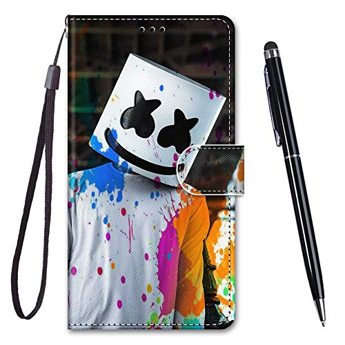 Toucasa Handyhülle für Xiaomi Redmi Note 7 Hülle,Premium Brieftasche PU Leder Flip [Kreativ Gemalt] Stoßfeste Case Handytasche Klapphülle für Xiaomi Redmi Note 7 (Sprühhelm) von TOUCASA