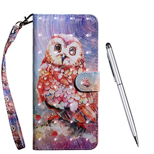 TOUCASA Hülle Kompatibel mit Samsung Galaxy A20S, Handyhülle Brieftasche PU Leder Flip [3D] Case Magnetverschluss Handytasche Klapphülle Tasche Lederhülle Schutzhülle (Eule) von TOUCASA