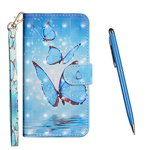 TOUCASA Hülle Kompatibel mit iPhone 11 Pro 5,8 Inches, Handyhülle Brieftasche PU Leder Flip [3D] Case Magnetverschluss Handytasche Klapphülle Tasche Lederhülle Schutzhülle (Blauer Schmetterling) von TOUCASA