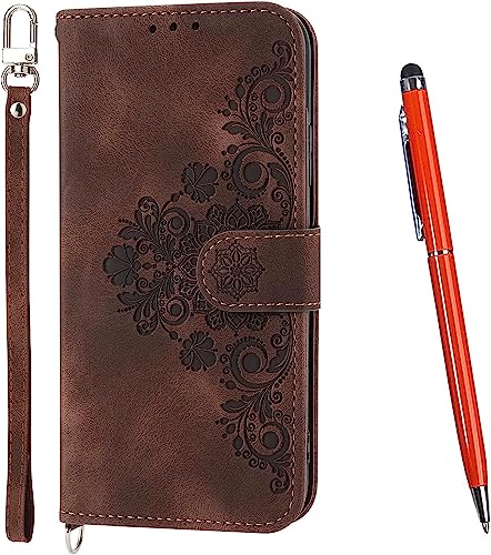 TOUCASA Kompatibel mit Google Pixel 8 Pro Hülle, Handyhülle Google Pixel 8 Pro, PU Leder Flip Klappbar Magnetische Wallet Tasche Standfunktion Kartenfach Schutzhülle Flipcase Klapphülle (Braun) von TOUCASA