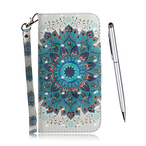 Toucasa Kompatibel mit Nokia 7.2 Hülle, Brieftasche PU Leder Flip [3D] Case Magnetverschluss Handytasche Klapphülle (Mandala) von Toucasa