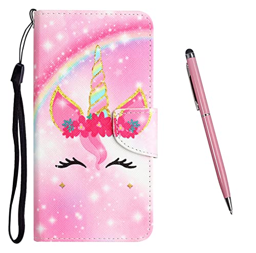 TOUCASA Kompatibel mit Oppo A77 5G / Oppo A57 2022 / Realme V23 Hülle, PU Leder Wallet Ständer Case, mit Muster Motiv Stoßfest Cover Klappbar Flip Klapphülle mit Kartenfächern (Wimper) von TOUCASA