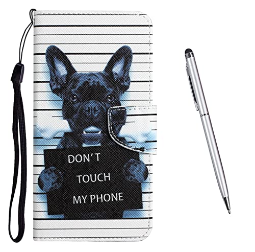 Toucasa Kompatibel mit Samsung Galaxy A14 5G Hülle, Samsung Galaxy A14 5G PU Leder Wallet Ständer Case, mit Muster Motiv Stoßfest Cover Klappbar Flip Klapphülle mit Kartenfächern (Hund) von Toucasa