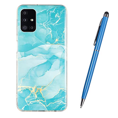 TOUCASA Kompatibel mit Samsung Galaxy A51 Hülle, Marmor Weich Silikon Handyhülle Stein Marble Schlank TPU Bumper Handytasche Flexible Schutzhülle Soft Back Cover Gummi Dünn [Shockproof](Grün) von TOUCASA