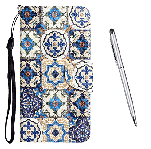 TOUCASA Kompatibel mit Samsung Galaxy S22 Ultra Hülle, Samsung S22 Ultra PU Leder Wallet Ständer Case, mit Muster Motiv Stoßfest Cover Klappbar Flip Klapphülle mit Kartenfächern (Totem) von TOUCASA