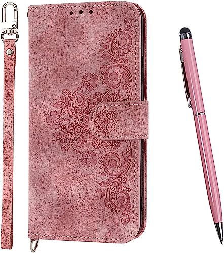 TOUCASA Kompatibel mit Vivo V21 5G/4G Hülle, Handyhülle Vivo V21 5G/4G, PU Leder Flip Klappbar Magnetische Wallet Tasche Standfunktion Kartenfach Schutzhülle Flipcase Klapphülle (Rosa) von TOUCASA