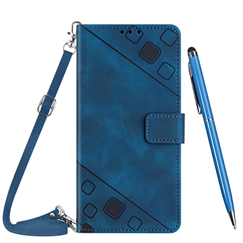 Toucasa Kompatibel mit Xiaomi Redmi 12C/11A/POCO C55 Hülle, PU Leder Flip Klappbar Stoßfeste Magnetische [Standfunktion] [Kartenfächern] Schutzhülle für Mi Redmi 12C/11A/POCO C55 (#Blau) von Toucasa