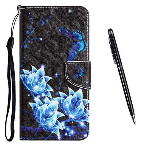 TOUCASA Kompatibel mit iPhone 13 Mini (5,4 Zoll) Hülle, iPhone 13 Mini PU Leder Wallet Ständer Case, mit Muster Motiv Stoßfest Cover Klappbar Flip Klapphülle mit Kartenfächern (Schmetterling 1) von TOUCASA