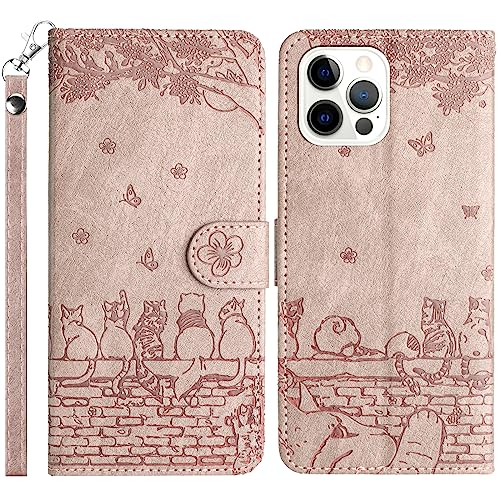 TOUCASA Kompatibel mit iPhone 13 Pro Max (6,7 Zoll) Hülle, Klappbare Handyhülle PU Leder mit Standfunktion, Kartenfächer Flip Wallet Schutzhülle für iPhone 13 Pro Max (Rauchiges Violett) von TOUCASA