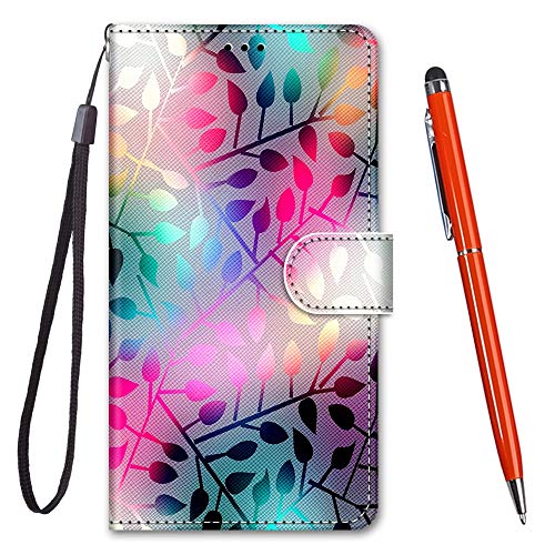 TOUCASA Kompatible mit Samsung Galaxy S23 Hülle, Handyhülle Samsung S23 Klappbar Schutzhülle Brieftasche PU Leder Flip Case Handytasche Klapphülle für Samsung Galaxy S23 (Bunte Blätter) von TOUCASA