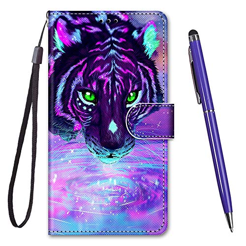TOUCASA Kompatible mit Sony Xperia 10 IV Hülle, Handyhülle Sony Xperia 10 IV Klappbar Schutzhülle Brieftasche PU Leder Flip Case Handytasche Klapphülle für Sony Xperia 10 IV (Lila Tiger) von TOUCASA