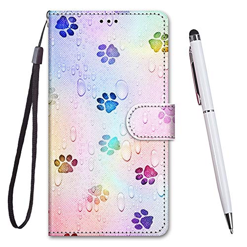 Toucasa für Galaxy Xcover 5 Hülle,Handyhülle für Galaxy Xcover 5,Premium Brieftasche PU Leder Flip [Kreativ Gemalt] Case Handytasche Klapphülle für Samsung Galaxy Xcover 5 (Footprink) von Toucasa