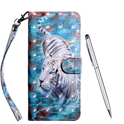 TOUCASA für Samsung Galaxy A51 Hülle, Handyhülle Brieftasche PU Leder Flip [3D] Case Magnetverschluss Handytasche Klapphülle Tasche Lederhülle Schutzhülle (Tiger) von TOUCASA