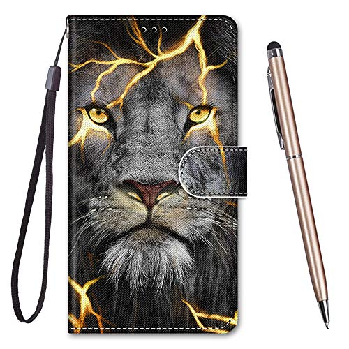 TOUCASA für iPhone 13 Mini (5,4 Zoll) Hülle, Premium Brieftasche PU Leder Flip [Kreativ Gemalt] Case Handytasche Klapphülle für iPhone 13 Mini (5,4 Zoll) (Spaltlöwe) von TOUCASA