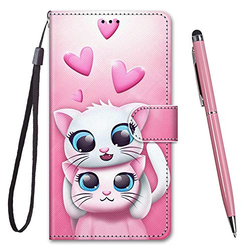 Toucasa für iPhone XR Hülle, Handyhülle für iPhone XR,Premium Brieftasche PU Leder Flip [Kreativ Gemalt] Stoßfeste Case Handytasche Klapphülle für Apple iPhone XR (6,1 Zoll),2 Schöne Katzen von TOUCASA