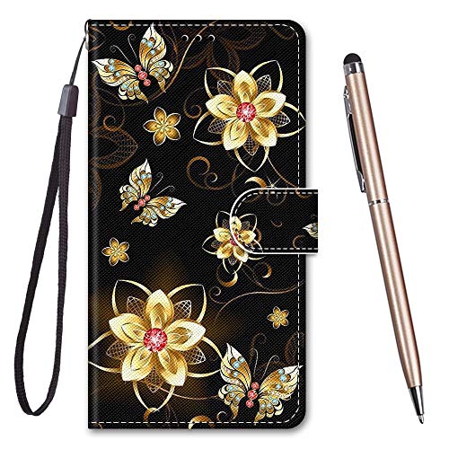 Toucasa für iPhone XS Max Hülle, Handyhülle für iPhone XS Max,Premium Brieftasche PU Leder Flip [Kreativ Gemalt] Case Handytasche Klapphülle für Apple iPhone XS Max (6,5 Zoll),Goldener Schmetterling von TOUCASA