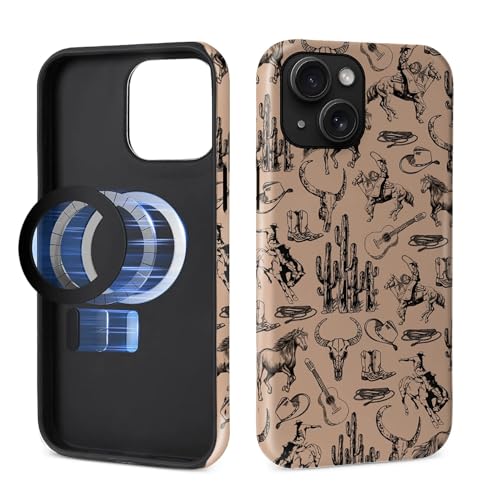 Toulas Schutzhülle für iPhone 13 / 14, kompatibel mit MagSafe, 2-lagiger Schutz, matte Oberfläche, Premium-Haptik, stoßfest und fingerabdruckresistent, Design Retro Western Cowboy Toulas Schutzhülle für iPhone 13 / 14, kompatibel mit MagSafe, 2-lagiger Schutz, matte Oberfläche, Premium-Haptik, stoßfest und fingerabdruckresistent, Design Retro Western Cowboy von Toulas
