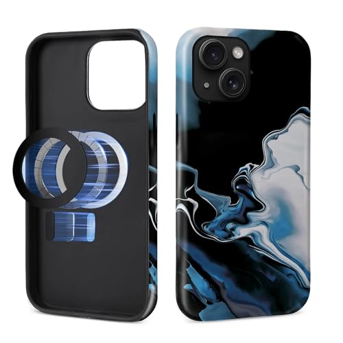 Toulas Schutzhülle für iPhone 15 Plus, kompatibel mit MagSafe, 2-lagiger Schutz, matte Oberfläche, Premium-Haptik, stoßfestes und fingerabdruckresistentes Design, schwarzer und blauer Toulas Schutzhülle für iPhone 15 Plus, kompatibel mit MagSafe, 2-lagiger Schutz, matte Oberfläche, Premium-Haptik, stoßfestes und fingerabdruckresistentes Design, schwarzer und blauer von Toulas
