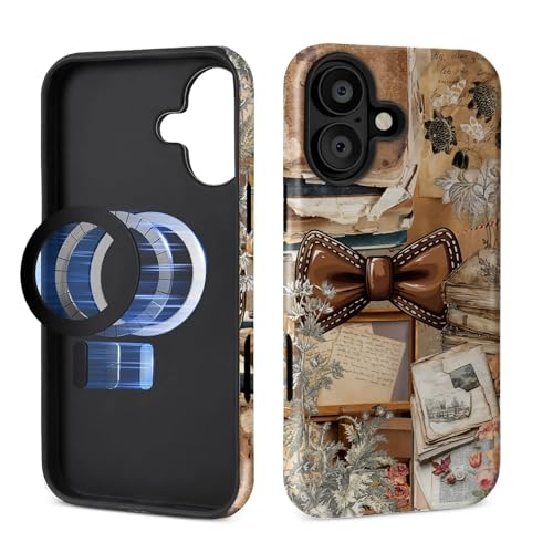 Toulas Schutzhülle für iPhone 16, kompatibel mit MagSafe, 2-lagiger Schutz, matte Oberfläche, Premium-Haptik, stoßfestes und fingerabdruckresistentes Design, Retro-Patchwork-Schleifenmalerei Toulas Schutzhülle für iPhone 16, kompatibel mit MagSafe, 2-lagiger Schutz, matte Oberfläche, Premium-Haptik, stoßfestes und fingerabdruckresistentes Design, Retro-Patchwork-Schleifenmalerei von Toulas