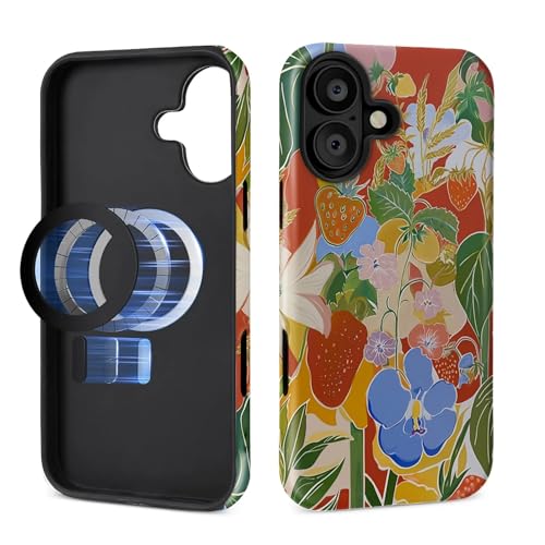Toulas Schutzhülle für iPhone 16 Plus, kompatibel mit MagSafe, 2-lagiger Schutz, matte Oberfläche, Premium-Haptik, stoßfest und fingerabdruckresistent, Aquarell-Erdbeerblumen Toulas Schutzhülle für iPhone 16 Plus, kompatibel mit MagSafe, 2-lagiger Schutz, matte Oberfläche, Premium-Haptik, stoßfest und fingerabdruckresistent, Aquarell-Erdbeerblumen von Toulas