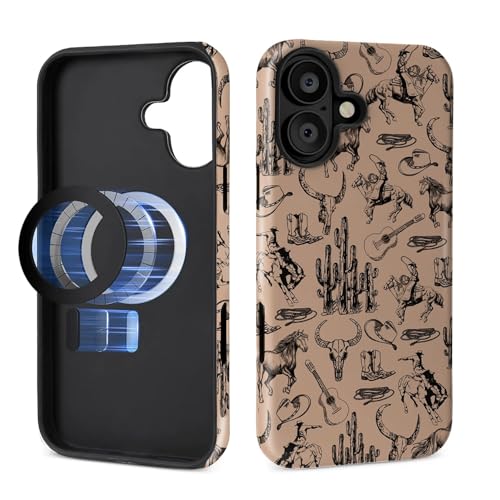 Toulas Schutzhülle für iPhone 16 Plus, kompatibel mit MagSafe, 2-lagiger Schutz, matte Oberfläche, Premium-Haptik, stoßfest und fingerabdruckresistent, Retro, Western-Cowboy Toulas Schutzhülle für iPhone 16 Plus, kompatibel mit MagSafe, 2-lagiger Schutz, matte Oberfläche, Premium-Haptik, stoßfest und fingerabdruckresistent, Retro, Western-Cowboy von Toulas