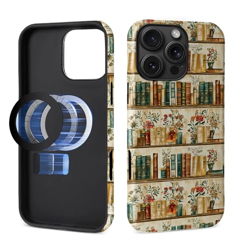 Toulas Schutzhülle für iPhone 16 Pro, kompatibel mit MagSafe, 2-lagiger Schutz, matte Oberfläche, Premium-Haptik, stoßfestes und fingerabdruckresistentes Design, Retro-Bücherregal, Blumen Toulas Schutzhülle für iPhone 16 Pro, kompatibel mit MagSafe, 2-lagiger Schutz, matte Oberfläche, Premium-Haptik, stoßfestes und fingerabdruckresistentes Design, Retro-Bücherregal, Blumen von Toulas