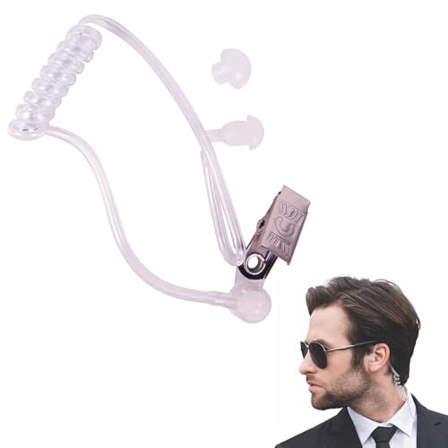 Ohrhörer Schallschlauch, Ersatz Schallschlauch, Schallschlauch Funkgerät, Security Schallschlauch Ohrhörer, Luftkanal für Kopfhörer, Security Headset, , Transparent Schallschlauch mit Halteclip von Toulifly