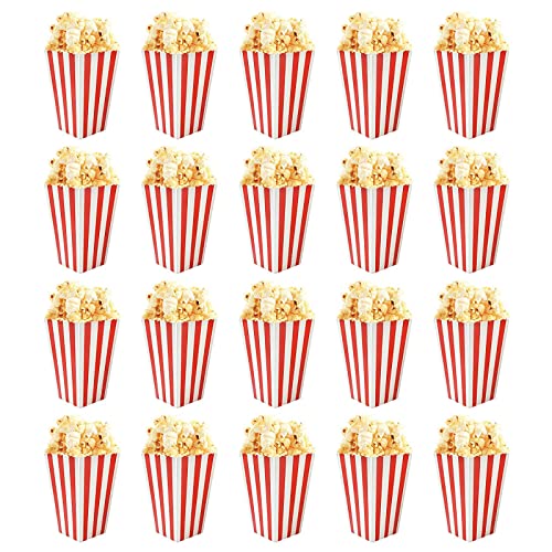 Popcorn Boxen Popcorntüten Rot, 20 Stück Popcorn Tüten, Kleine Popcorntüte, Candytüten Partytüten Set, Popcorn Boxen Süßigkeiten Behälter, für Geburtstagstheater Themenpartys Filmnächte Karneval von Toulifly