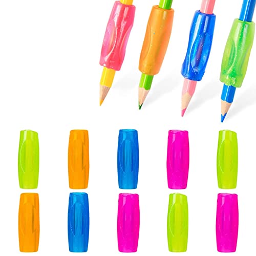 Toulifly Silikon Grips Stiftehalter 10 Bleistift Griffe Griffhalter Bleistift Schreibhilfe für Stift Kinder Ergonomische Schreibhilfe für Kinder von Toulifly