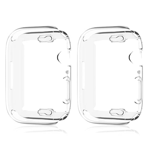 2 Stück Hülle mit Displayschutz Kompatibel mit Apple Watch Series,Mit Displayschutz 41mm, Rundum Schutzhülle HD Ultradünne Schutz Case für Apple iWatch 1 2 3 4 5 6 7 SE (2 Transparente) von Tovbmup